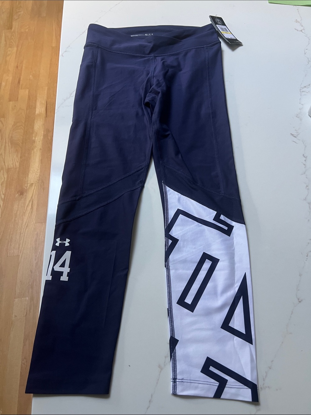 Under Armour Navy Blue and White ND Graphic Leggings